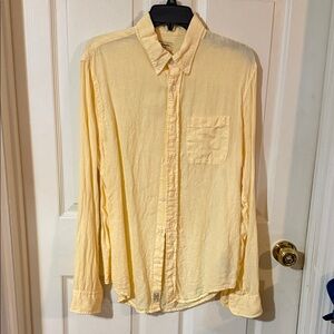 NEW w/o Tag Abercrombie & Fitch Men's Linen Yellow Button-Up Shirt
